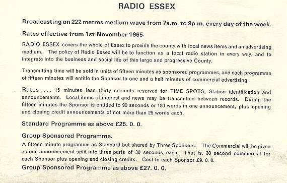 Radio Essex Spot Rates Radio Essex Spot Rates