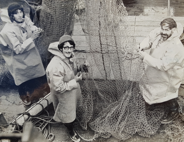 Fisherman Net handling Whitstable Harbour Fisherman Net handling Whitstable Harbour