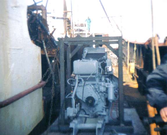 Lister Petter aboard ross revenge Lister Petter aboard ross revenge