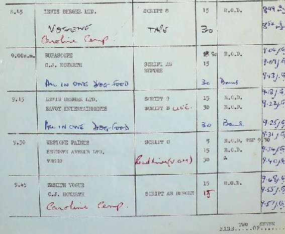 Programme Spot Log 2