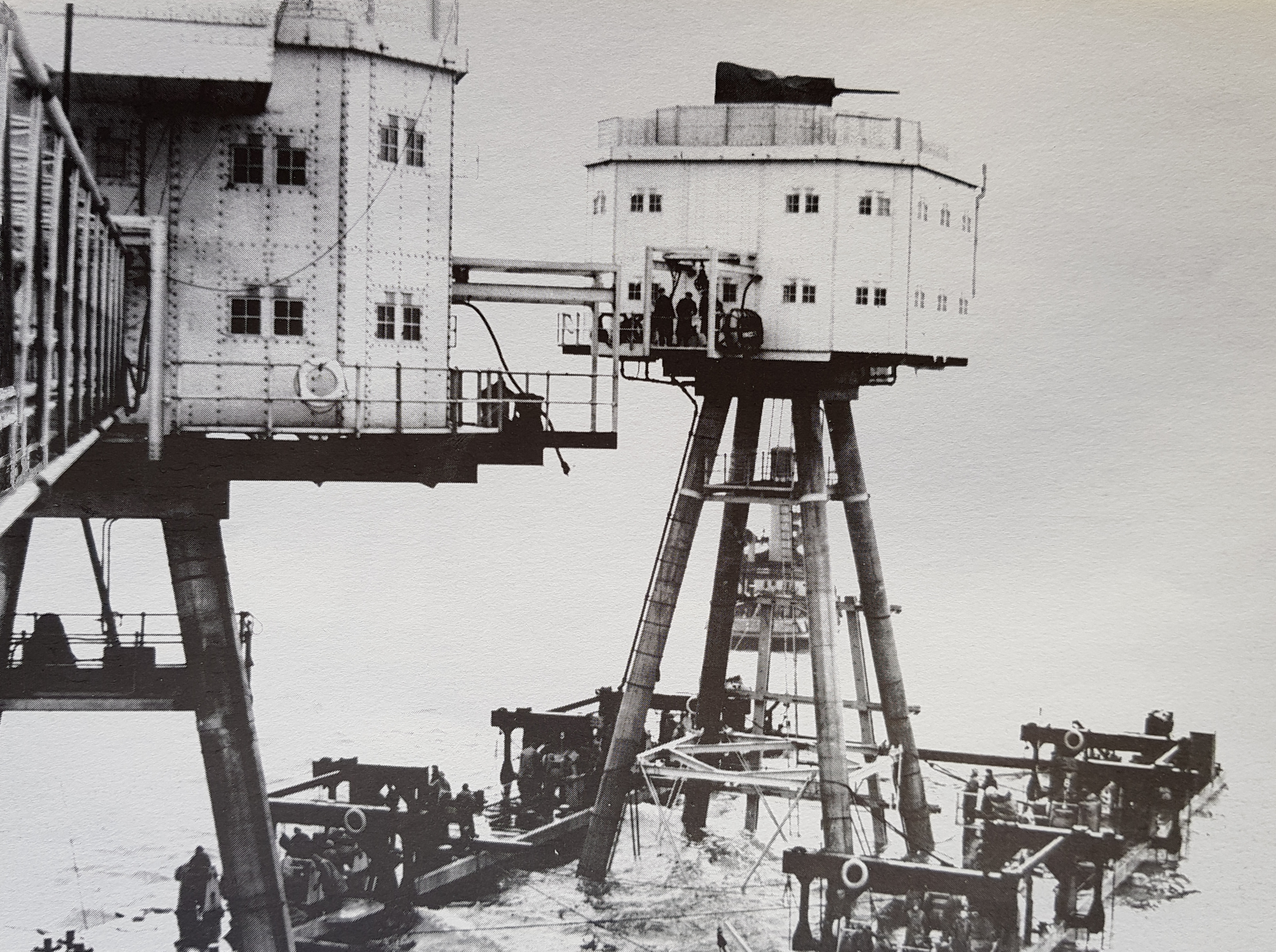 Gun Tower being lowered