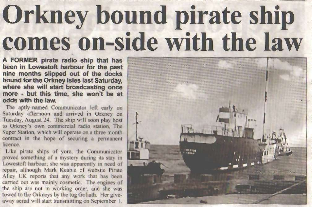 Waveney Advertiser on MV Communicator