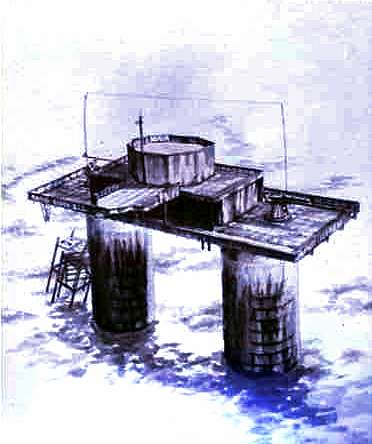 Artists impression of Radio Essex on Knock John