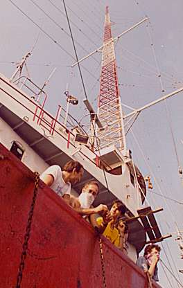 Masked station staff under 300 mast