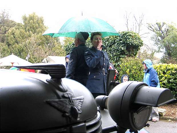 Kas finishes singing in the rain