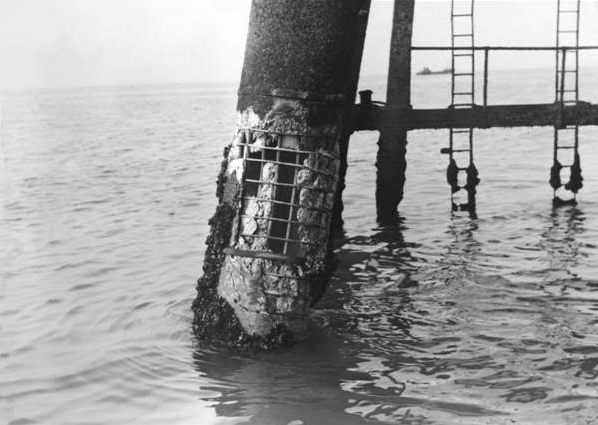 Nore Searchlight Tower leg damage close up