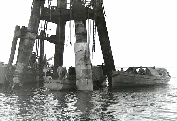 Shuttering removed to show repaired leg