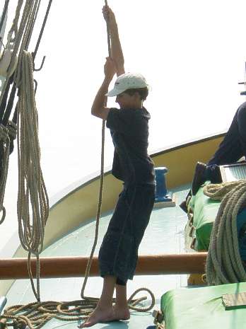 Sail adjustment on Greta