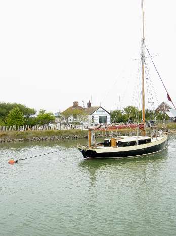 Unknown wooden vessel at mooring Faversham creek