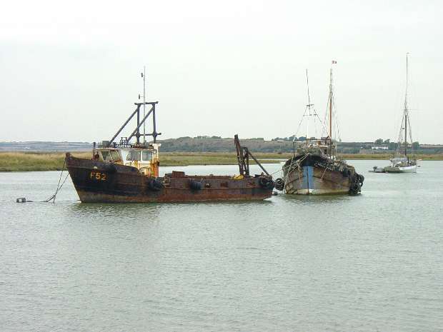 Decommisioned fishing boats Faversham creek