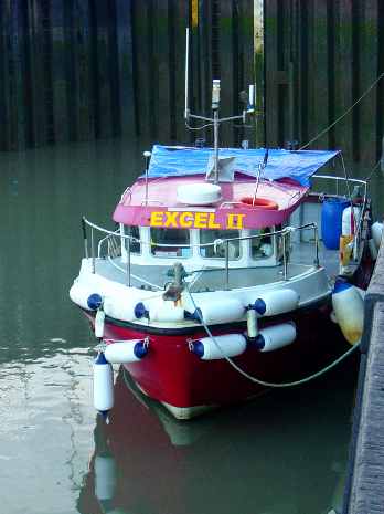 Excell 2 in Whitstable harbour Excell 2 in Whitstable harbour