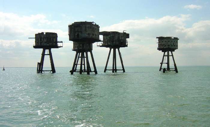 Shivering Sands Forts looking north west Shivering Sands Forts looking north west