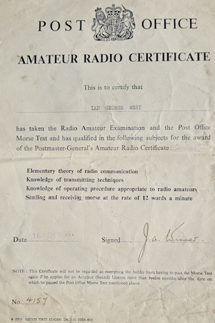 Amateur Radio Certificate