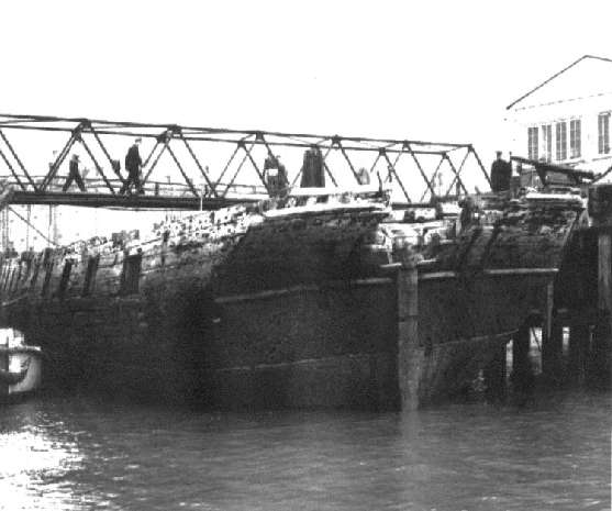 HMS Cornwallis as a jetty HMS Cornwallis as a jetty