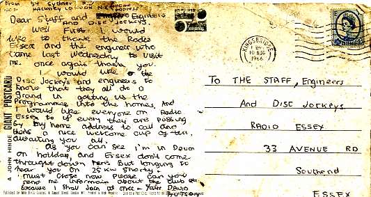 Postcard Reception Report