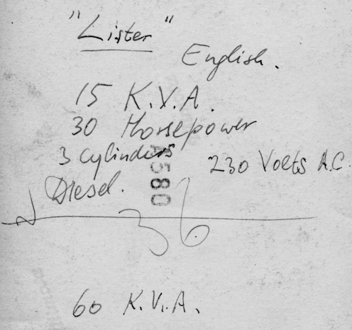 Lister JP3 Generator Specification