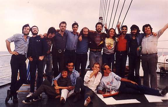 Caroline, Monique & Laser staff on Ross stern deck