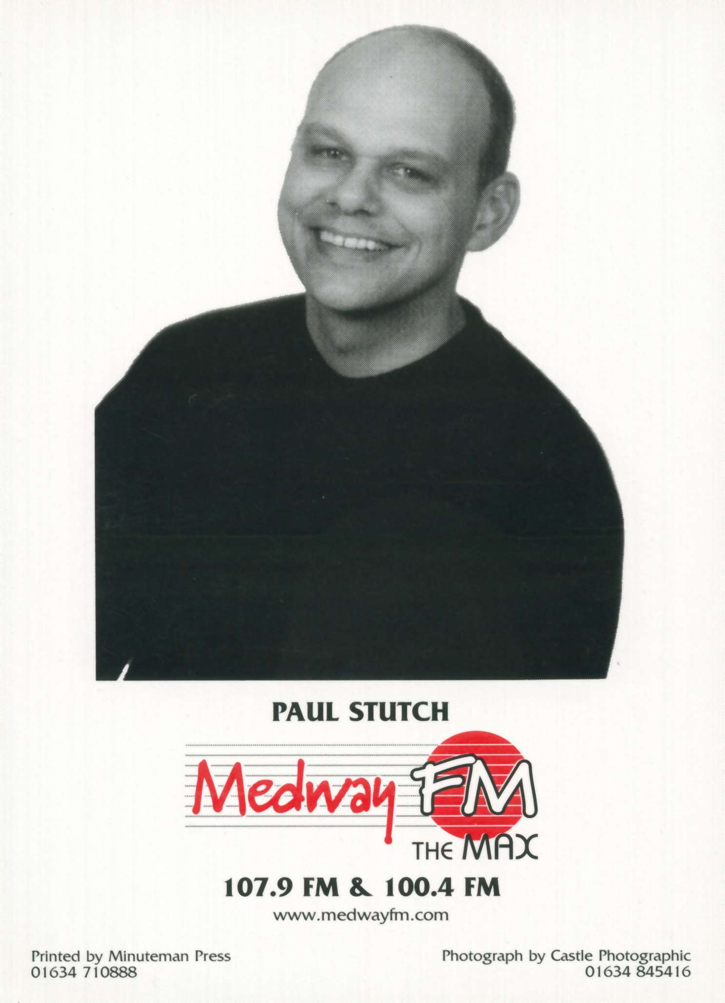 Pual Stutch Medway FM Presenter Postcard