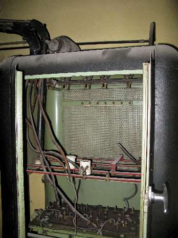 Projector transformer cabinet close up