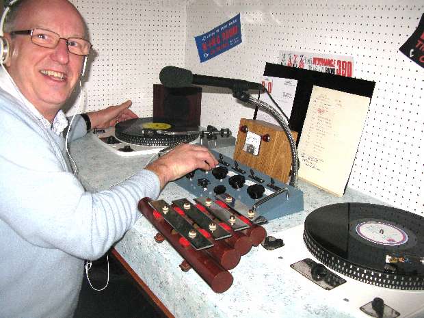 Doug Wood at Radio 390 refurbished studio Doug Wood at Radio 390 refurbished studio