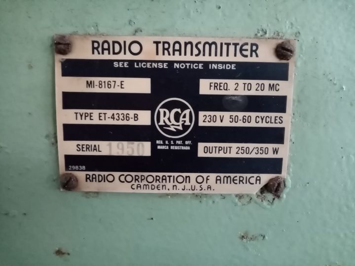 RCA Transmitter Plate