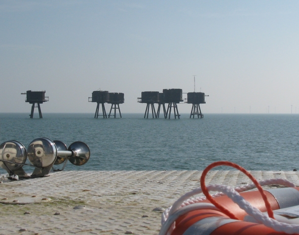 Approaching Red Sands Forts Approaching Red Sands Forts
