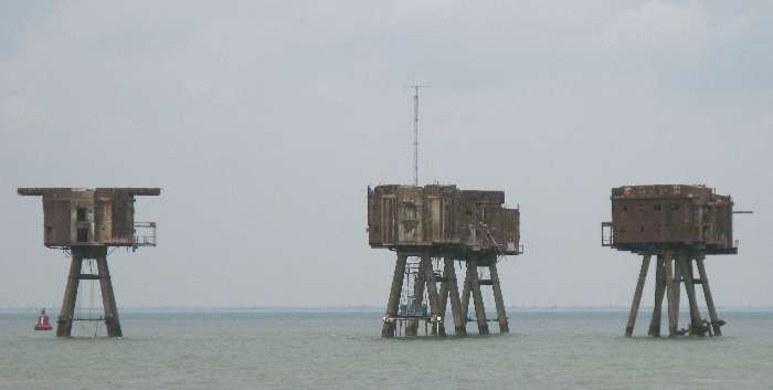 Towers with Essex coast beyond