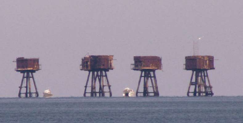 Close view of antenna work from the sea Close view of antenna work from the sea