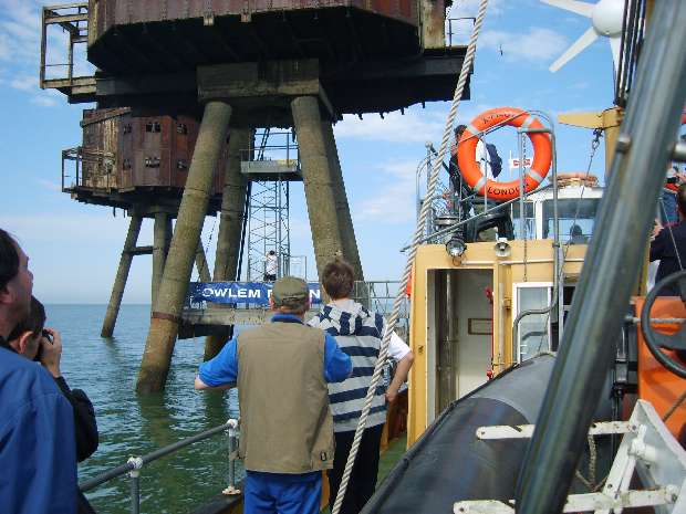 X-Pilot comes alongside fort X-Pilot comes alongside fort