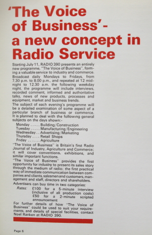 Radio 390 Rate Card Detail