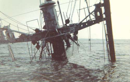 Wreck SS Richard Montgomery mast detail 1970's