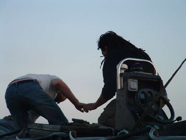 A hand aboard A hand aboard