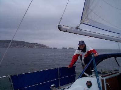 Dizzy approaches Needles on Isle of Wight Dizzy approaches Needles on Isle of Wight