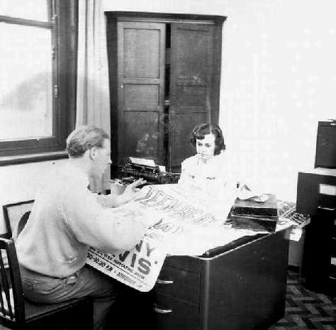 Reg & Dorothy at work in the office