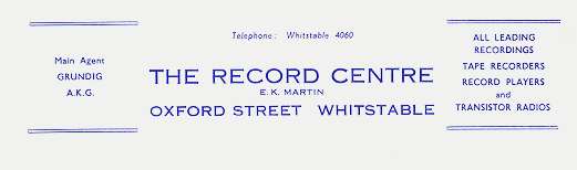 Record Centre headed paper