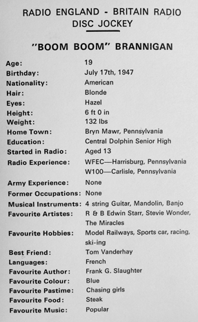 Boom Boom Brannigan Profile