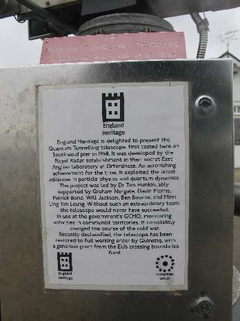 Cold War telescope heritage sign Cold War telescope heritage sign