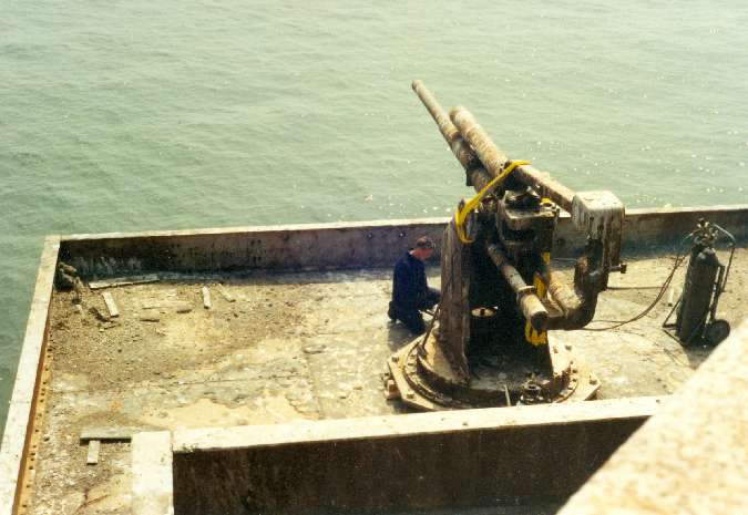 Royal Engineer cutting 3.7" Gun bolts Royal Engineer cutting 3.7" Gun bolts