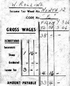 Bill Rollins Wage Slip